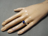 Native American Authentic Vintage Ben Nighthorse Campbell Lapis Sterling Silver Ring-Nativo Arts