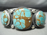Important Female Artist Native American Navajo #8 Turquoise Sterling Silver Bracelet-Nativo Arts