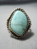 Wonderful Vintage Native American Navajo Turquoise Sterling Silver Ring Old-Nativo Arts