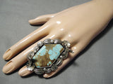 One Of The Craziest Native American #8 Turquoise Sterling Silver Ring-Nativo Arts