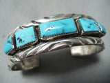 Outstanding Vintage Native American Navajo Sleeping Beauty Turquoise Sterling Silver Bracelet-Nativo Arts