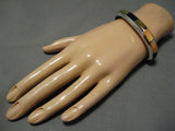 Superlative Vintage Native American Navajo Royston Turquoise Sterling Silver Inlay Bracelet-Nativo Arts