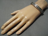 Important Vintage Native American Navajo Nora Bill Altering Moon Sterling Silver Bracelet Cuff-Nativo Arts