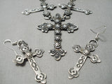 Exceptional Navajo Hand Tooled Cross Sterling Silver Native American Necklace-Nativo Arts