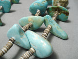 Huge Heavy Vintage Native American Navajo Royston Turquoise Jacla Necklace Old-Nativo Arts