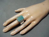 Exceptional Vintage Native American Navajo Royston Turquoise Sterling Silver Ring Old-Nativo Arts