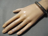 Thick Heavy Vintage Native American Navajo Sterling Silver Triangular Shank Bracelet Old Cuff-Nativo Arts