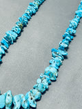 Breathtaking Vintage Native American Navajo Turquoise Chunk Sterling Silver Necklace-Nativo Arts