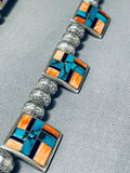 One Of The Most Intrciate Vintage Native American Navajo Turquoise Sterling Silver Necklace-Nativo Arts