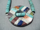 Native American Incredible Vintage Santo Domingo Royston Turquoise Sterling Silver Necklace-Nativo Arts
