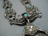 One Of Best Vintage Navajo Turquoise Sterling Silver Native American Necklace-Nativo Arts