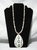 Native American Incredible Vintage Nvaajo Turquoise Sterling Silver Shadowbox Necklace-Nativo Arts