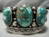Important Vintage Native American Navajo Damale Turquoise Sterling Silver Bracelet Old Cuff-Nativo Arts