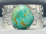 Colossal Green Turquoise Native American Repoussed Bracelet-Nativo Arts