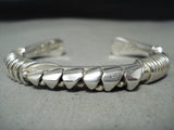 Authentic Wire Orville Tsinnie Vintage Native American Navajo Sterling Silver Bracelet-Nativo Arts