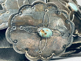 Earlier Very Rare Vintage Native American Navajo Turquoise Sterling Silver Concho Belt-Nativo Arts