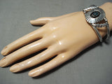 Mary Kee Rare Vintage Native American Navajo Bisbee Turquoise Sterling Silver Bracelet Old-Nativo Arts
