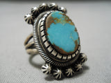 Important Vintage Native American Navajo Royston Turquoise Sterling Silver Ring-Nativo Arts