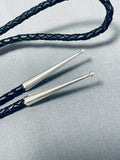 Fascinating Native American Navajo Sterling Silver Toad Signed Ben Benally Bolo-Nativo Arts
