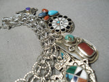 Detailed Intricate!! Vintage Native American Navajo Turquoise Sterling Silver Bracelet-Nativo Arts
