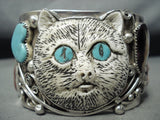 Native American One Of The Most Intricate Ever Hand Carved Turquoise Sterling Silver Bracelet-Nativo Arts