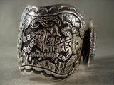 Ceremonial Dance Vintage Navajo Native American Jewelry Silver Bracelet-Nativo Arts
