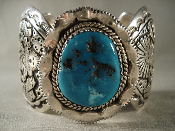 Ceremonial Dance Vintage Navajo Native American Jewelry Silver Bracelet-Nativo Arts