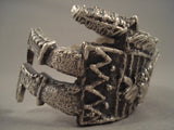 Ceremonial Dancer Tufa Casted Navajo Native American Jewelry Silver Bracelet-Nativo Arts