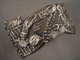 Ceremonial Dancer Tufa Casted Navajo Native American Jewelry Silver Bracelet-Nativo Arts