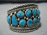 Rare Baby Bracelet Vintage Navajo Turquoise Sterling Silver Native American-Nativo Arts