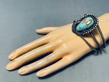 Key Begay Vintage Native American Navajo #8 Turquoise Sterling Silver Bracelet Cuff-Nativo Arts