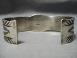 Superior Vintage Native American Navajo Large Blue Turquoise Sterling Silver Heavy Bracelet-Nativo Arts