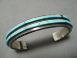 Native American Striking Zuni Inlaid Royston Turquoise Sterling Silver Bracelet-Nativo Arts