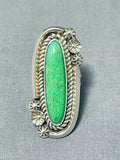 Elta Endito Rare Vintager Native American Navajo Gaspeite Sterling Silver Ring-Nativo Arts