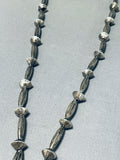 Completely Hand Tooled Vintage Native American Navajo Sterling Silver Torpedo Necklace-Nativo Arts