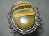 Huge Bumble Bee Stone Navajo Sterling Silver Native American Bracelet-Nativo Arts