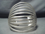Marvelous Navajo Sterling Silver Ten Rail Bracelet Native American-Nativo Arts