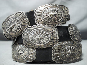 Outstanding Vintage Navajo Sterling Silver Concho Belt Native American Old-Nativo Arts