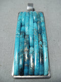 Native American Important Carlos Eagle Vintage Ottawa Turquoise Sterling Silver Pendant-Nativo Arts