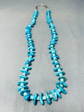 Spectacular Vintage Native American Navajo Old Kingman Turquoise Sterling Silver Necklace-Nativo Arts