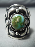 Important Native American Navajo Darrell Becenti (d.) Turquoise Sterling Silver Ring-Nativo Arts