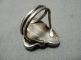 Important Vintage Native American Navajo Dry Creek Turquoise Sterling Silver Ring Old-Nativo Arts