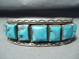 Stunning Vintage Native American Navajo Morenci Turquoise Sterling Silver Bracelet-Nativo Arts