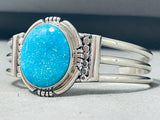 Native American Willy Padilla Bright Blue Turquoise Sterling Silver Bracelet-Nativo Arts
