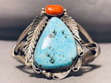 Rare Mine Vintage Native American Navajo Gilber Turquoise Sterling Silver Bracelet-Nativo Arts