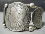 Magnificent San Felipe Sterling Silver Coins Bracelet Native American-Nativo Arts