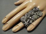Marvelous Vintage Native American Navajo Dragonfly Cross Sterling Silver Ring-Nativo Arts