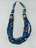 Authentic Singer Lapis Vintage Native American Navajo Sterling Silver Turquoise Necklace-Nativo Arts