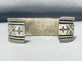 Precision Silver Work Artist Vintage Native American Navajo Sterling Silver Bracelet-Nativo Arts