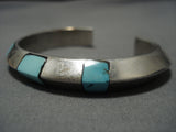 Impressive Vintage Native American Navajo Turquoise Sterling Silver Bracelet Cuff-Nativo Arts